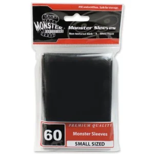 Monster Glossy Finish SMALL (60 Sleeves) Card Protector Sleeves (BLACK)